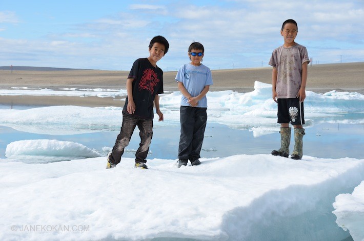 Young Inuit boys in Resolute Bay, Nunavut